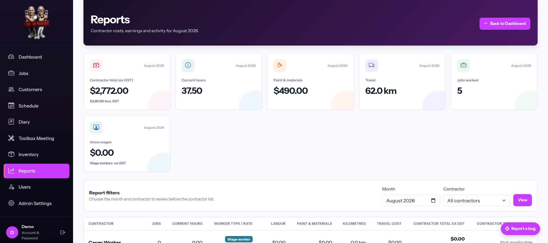 PaintBoss job finance and cost review